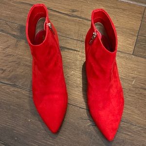 Circus by Sam Edelman Red Suede Kitten Heel Boot 8.5
